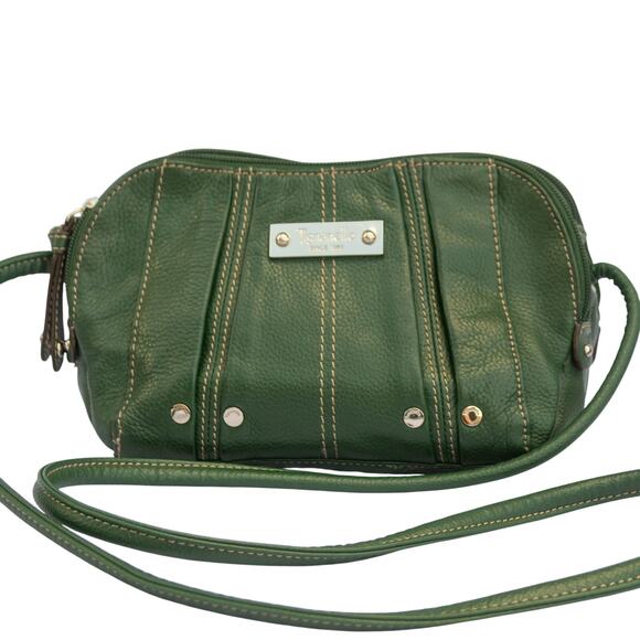 Small Women's Purse TIGNANELLO Green Genuine Leather Crossbody Bag - Picture 1 of 10